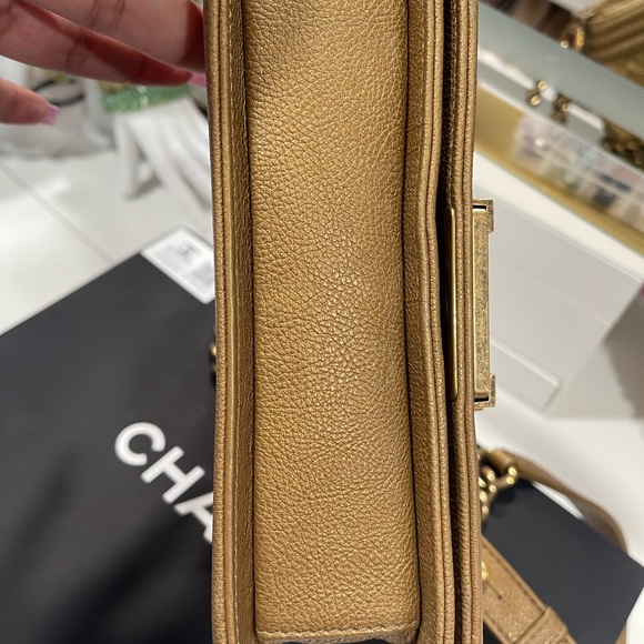 CHANEL Metallic Bronze leather Python Boy Crossbody Bag - Picture 8 of 15